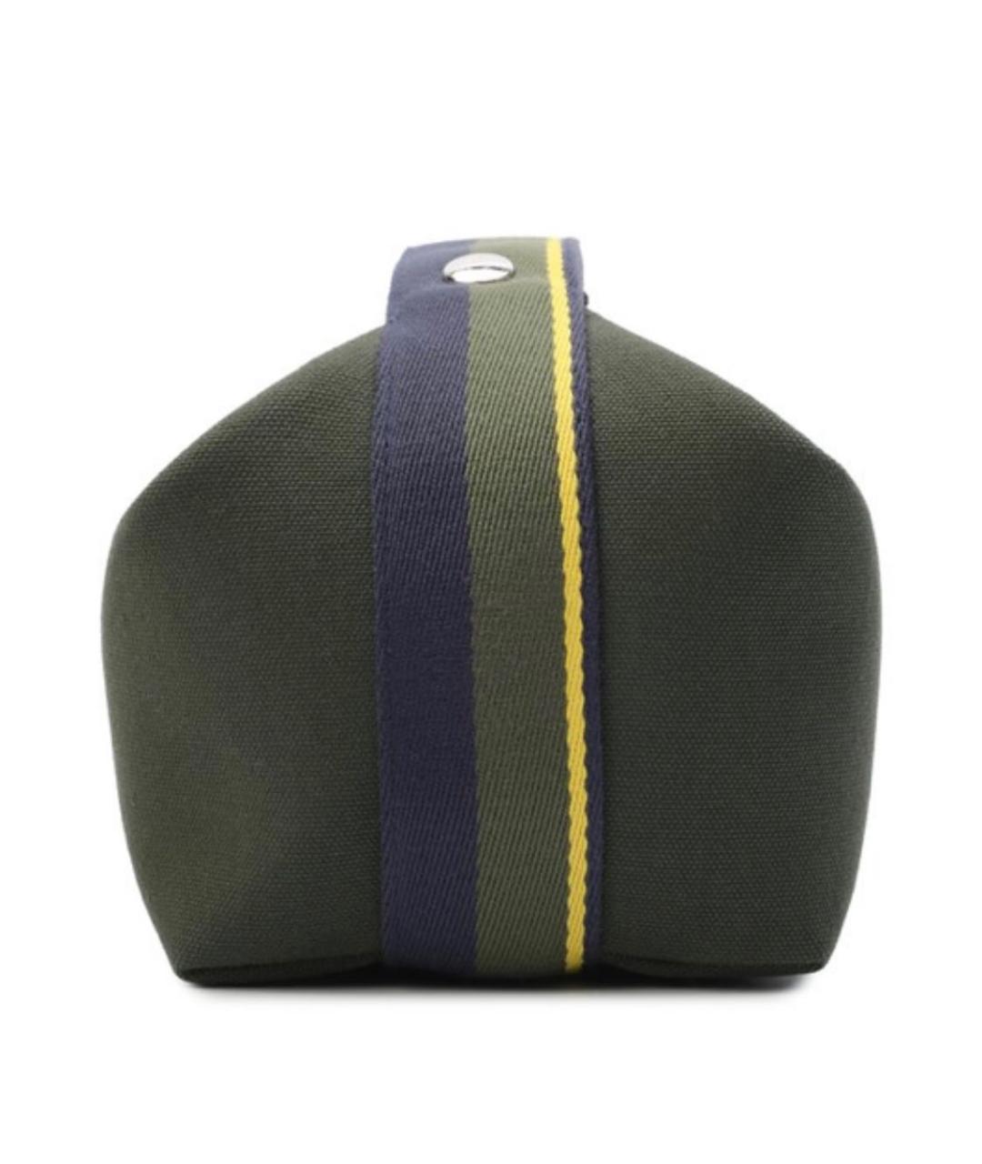 HERMES Зеленая хлопковая косметичка, фото 2