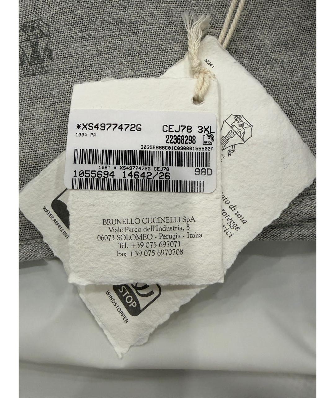 BRUNELLO CUCINELLI Серая полиэстеровая куртка, фото 3