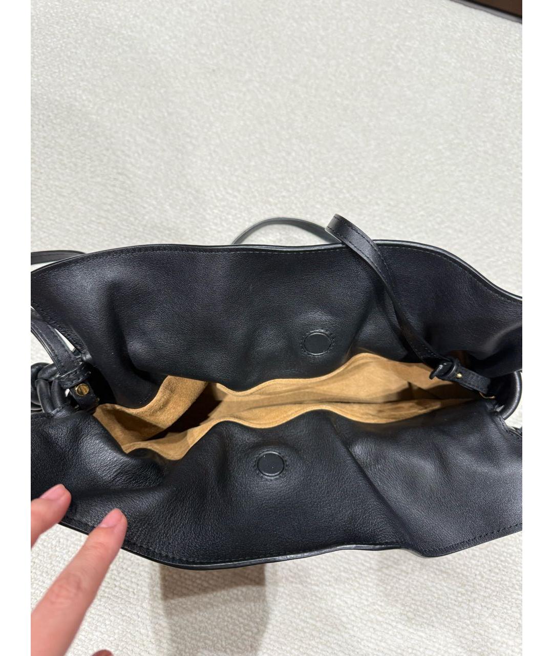 LOEWE Черная кожаная сумка через плечо, фото 4