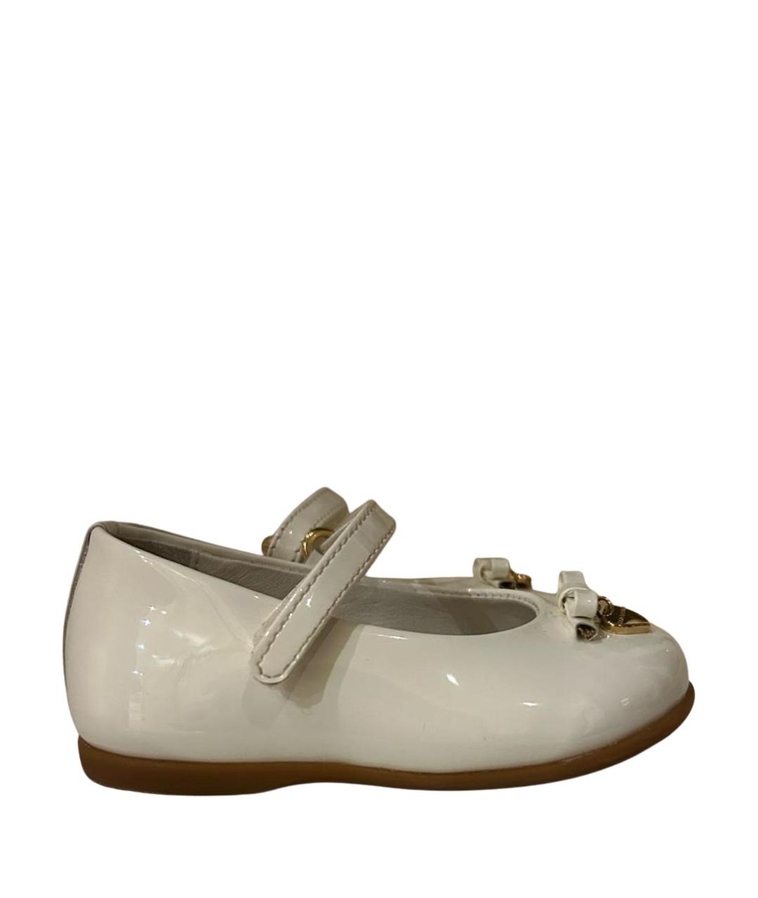 DOLCE & GABBANA KIDS Белые балетки и туфли из лакированной кожи, фото 1