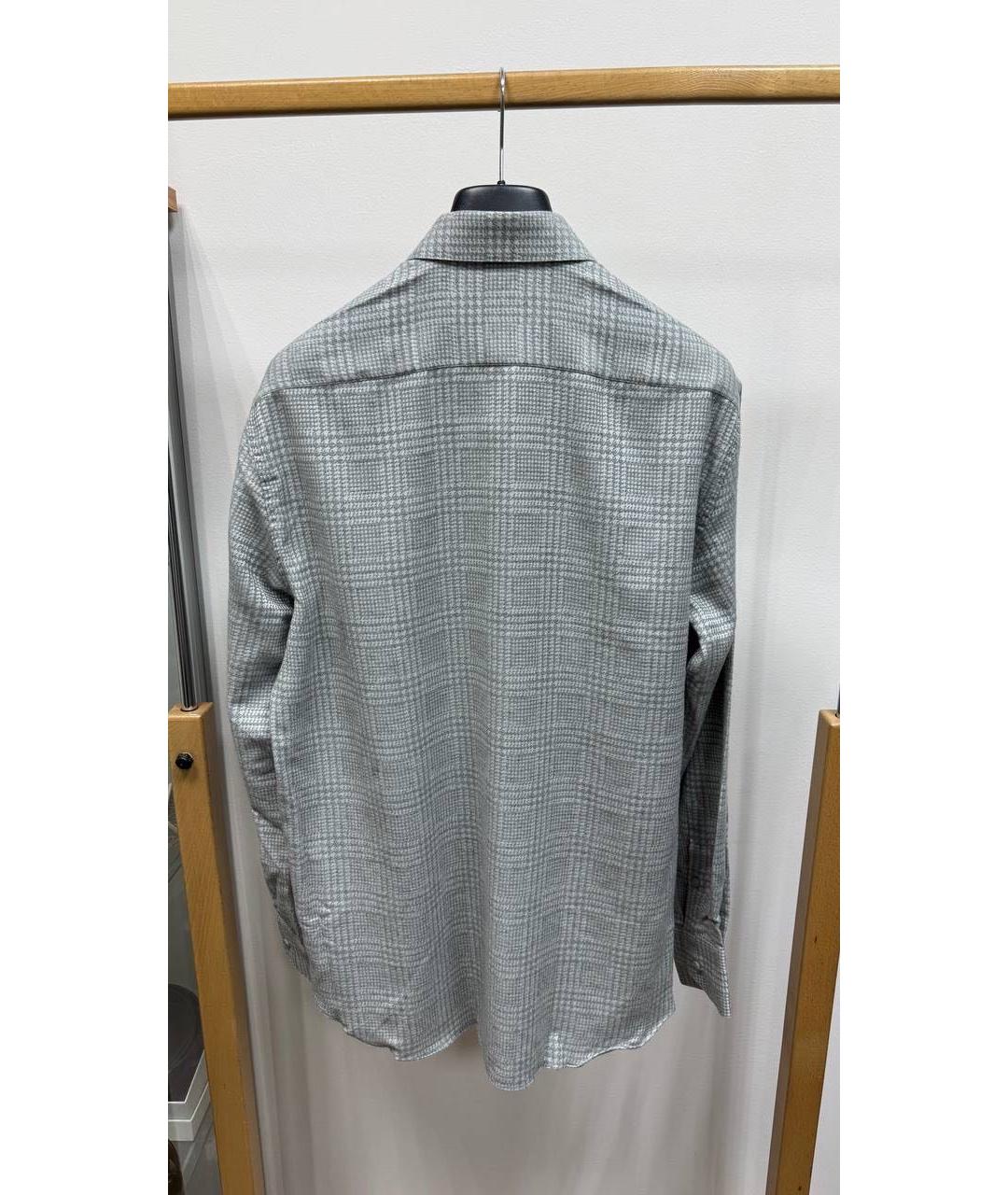 STEFANO RICCI Серая хлопковая кэжуал рубашка, фото 2