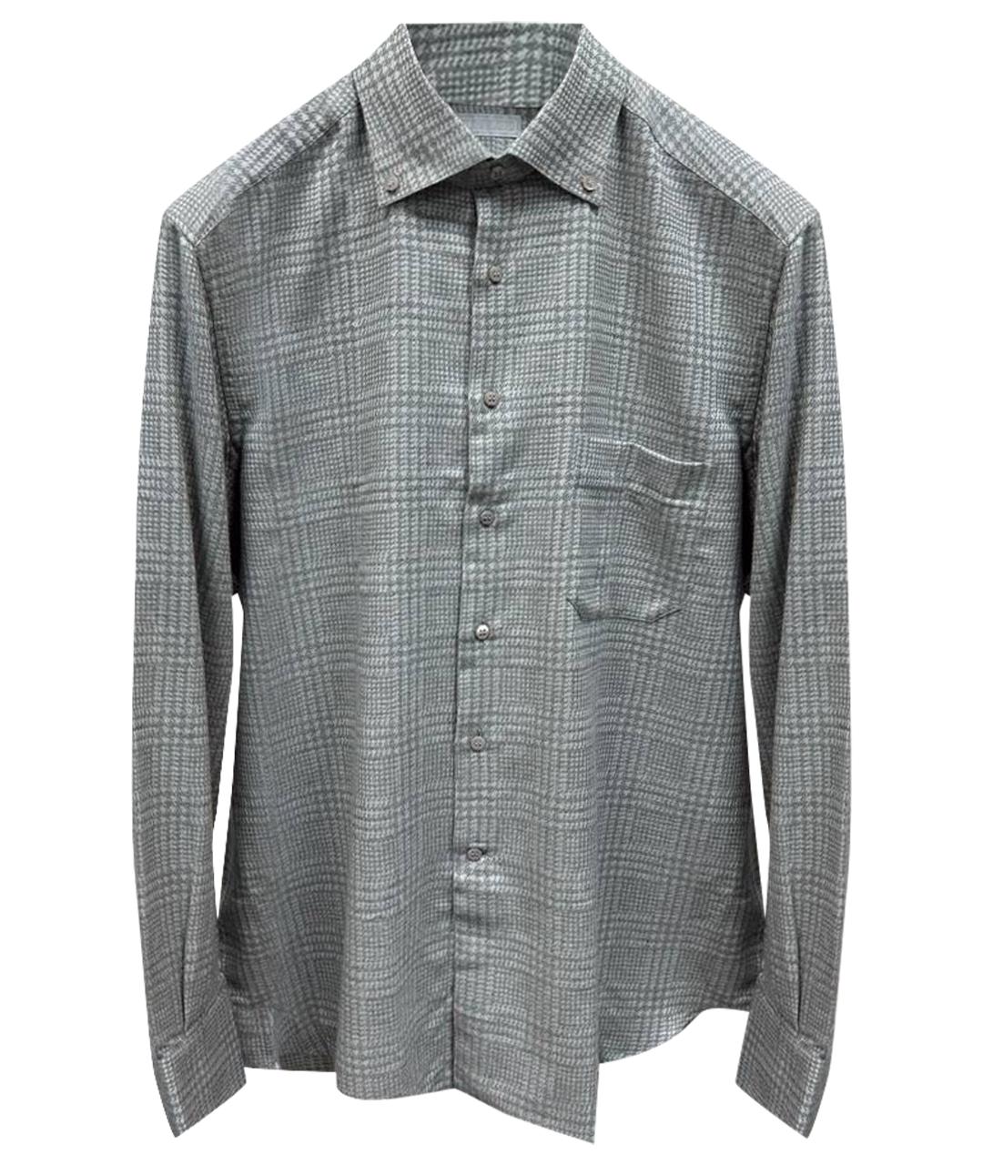 STEFANO RICCI Серая хлопковая кэжуал рубашка, фото 1