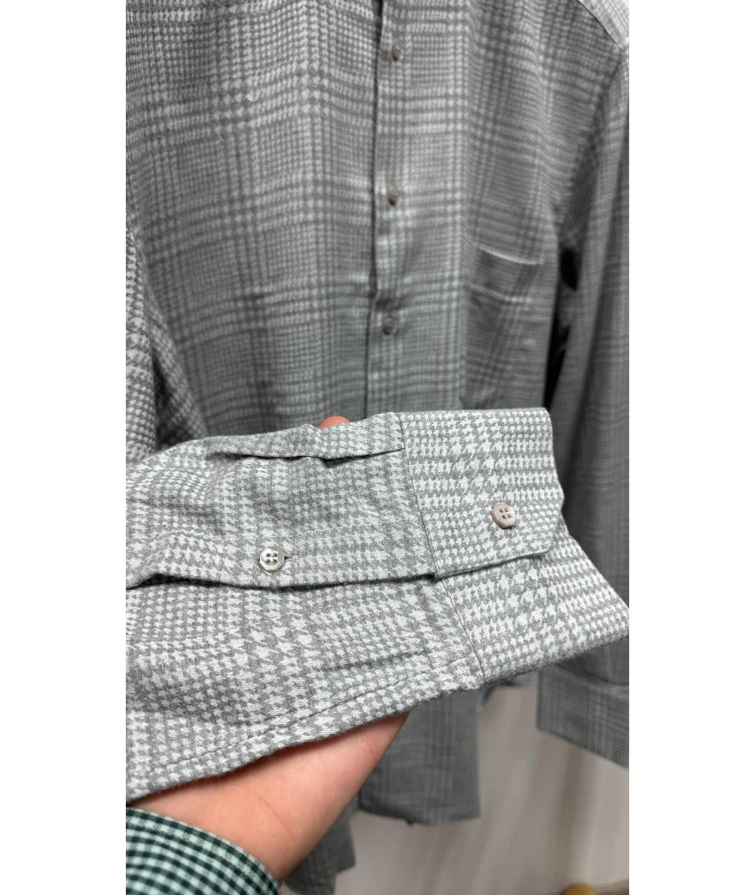 STEFANO RICCI Серая хлопковая кэжуал рубашка, фото 5