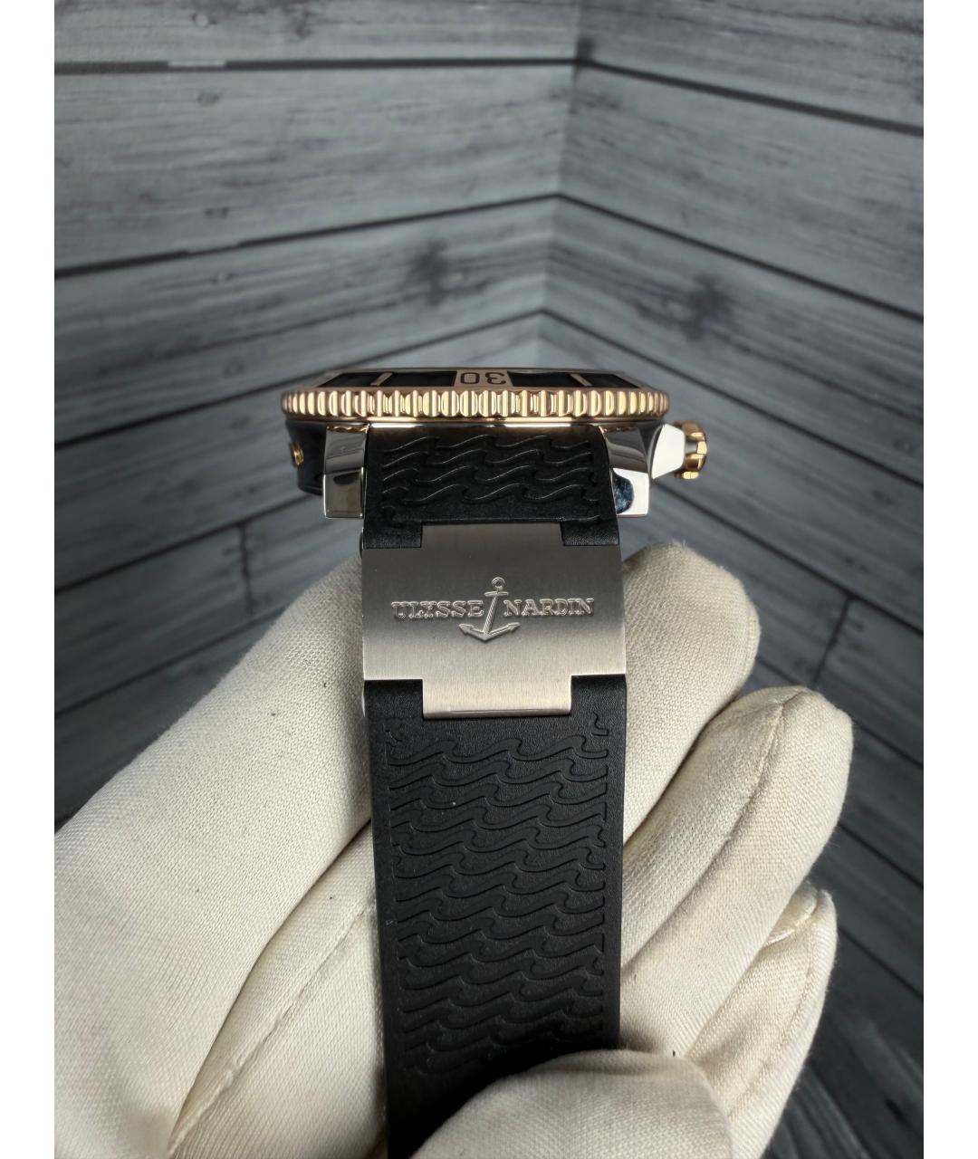 Ulysse Nardin Черные часы из розового золота, фото 7