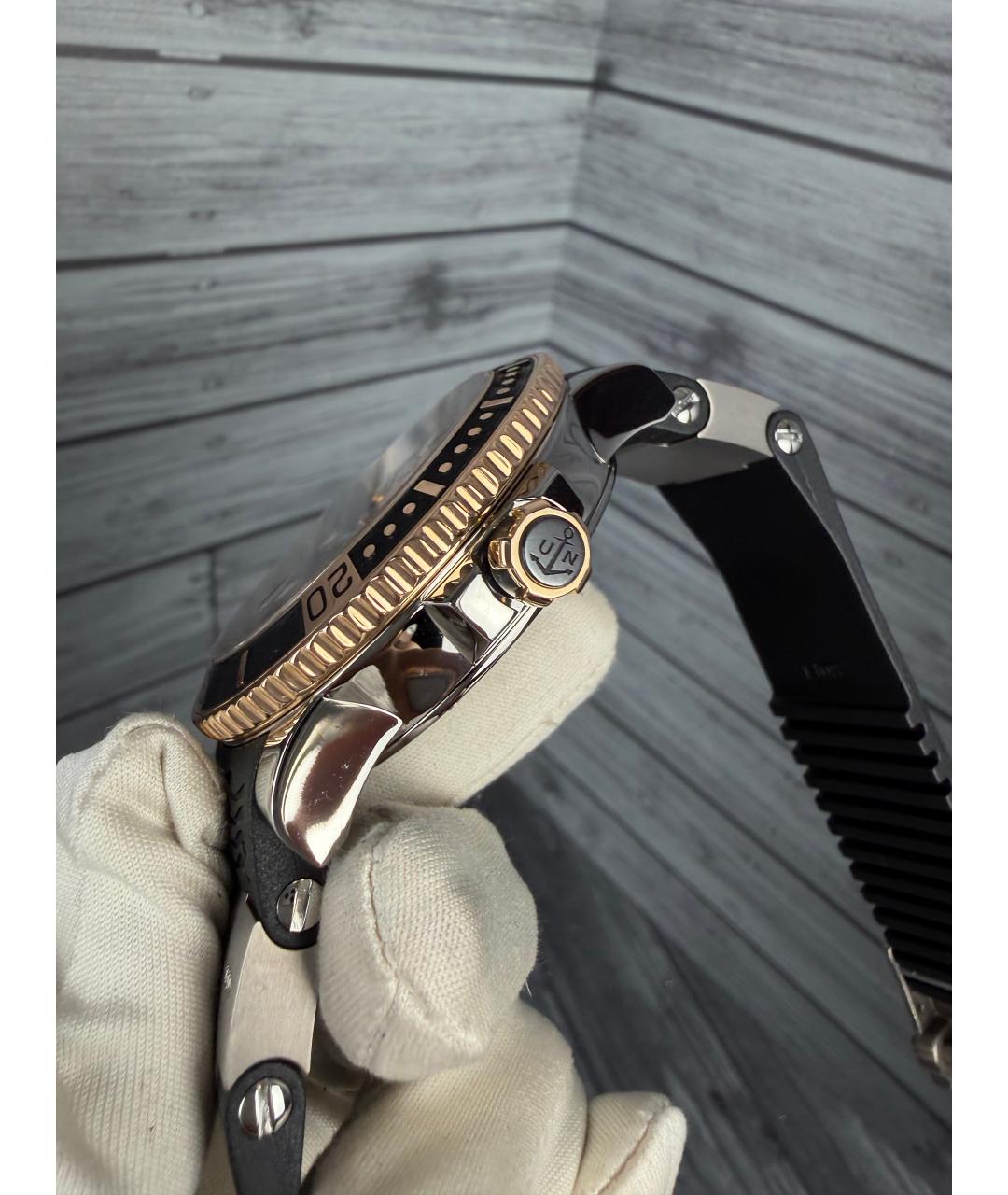 Ulysse Nardin Черные часы из розового золота, фото 5