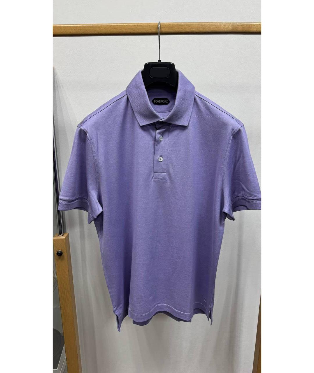 TOM FORD Фиолетовое хлопковое поло с коротким рукавом, фото 6