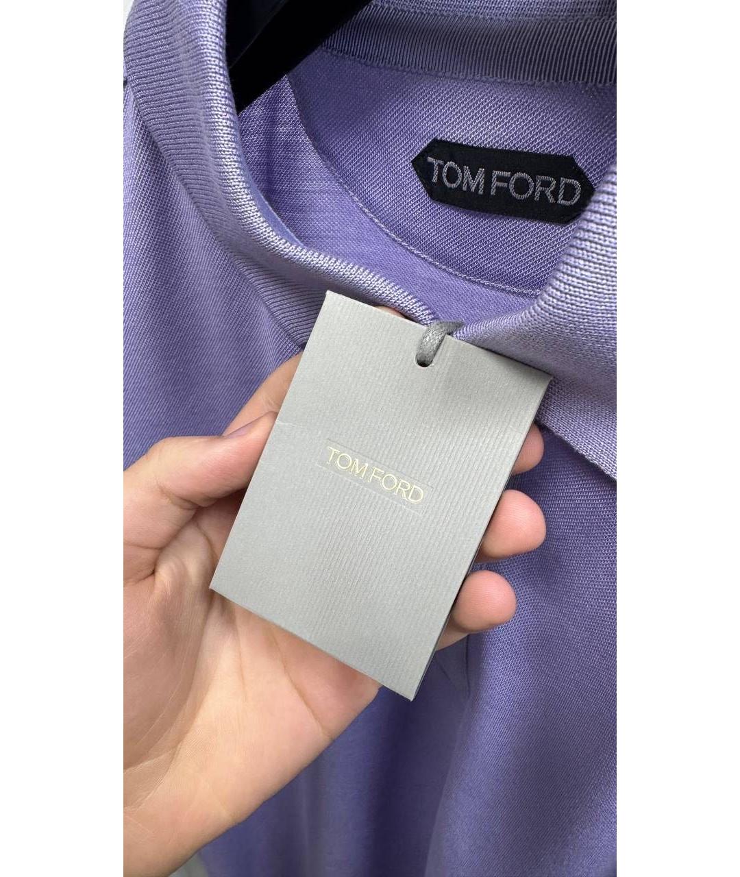 TOM FORD Фиолетовое хлопковое поло с коротким рукавом, фото 5
