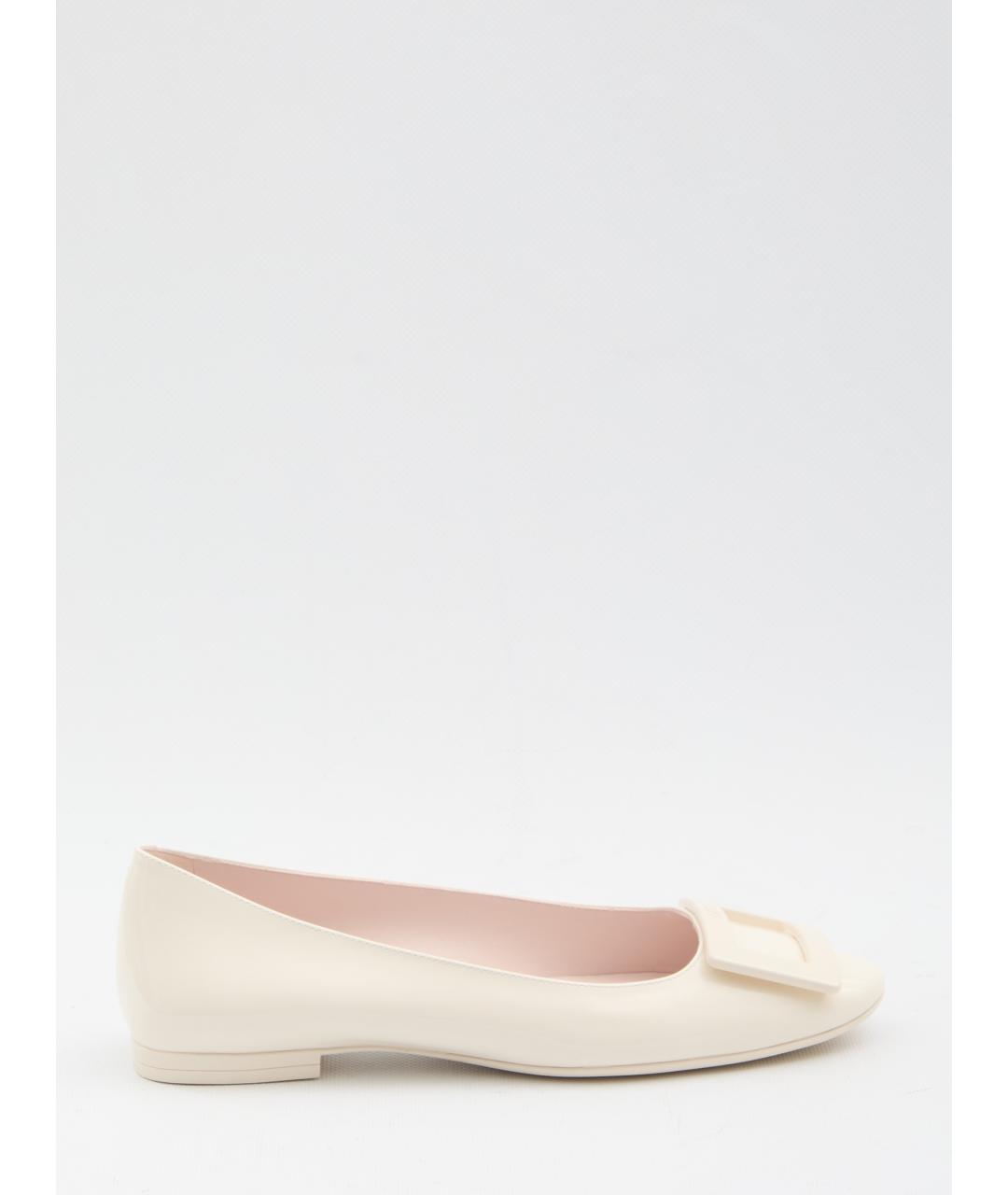 ROGER VIVIER Бежевые кожаные балетки, фото 6