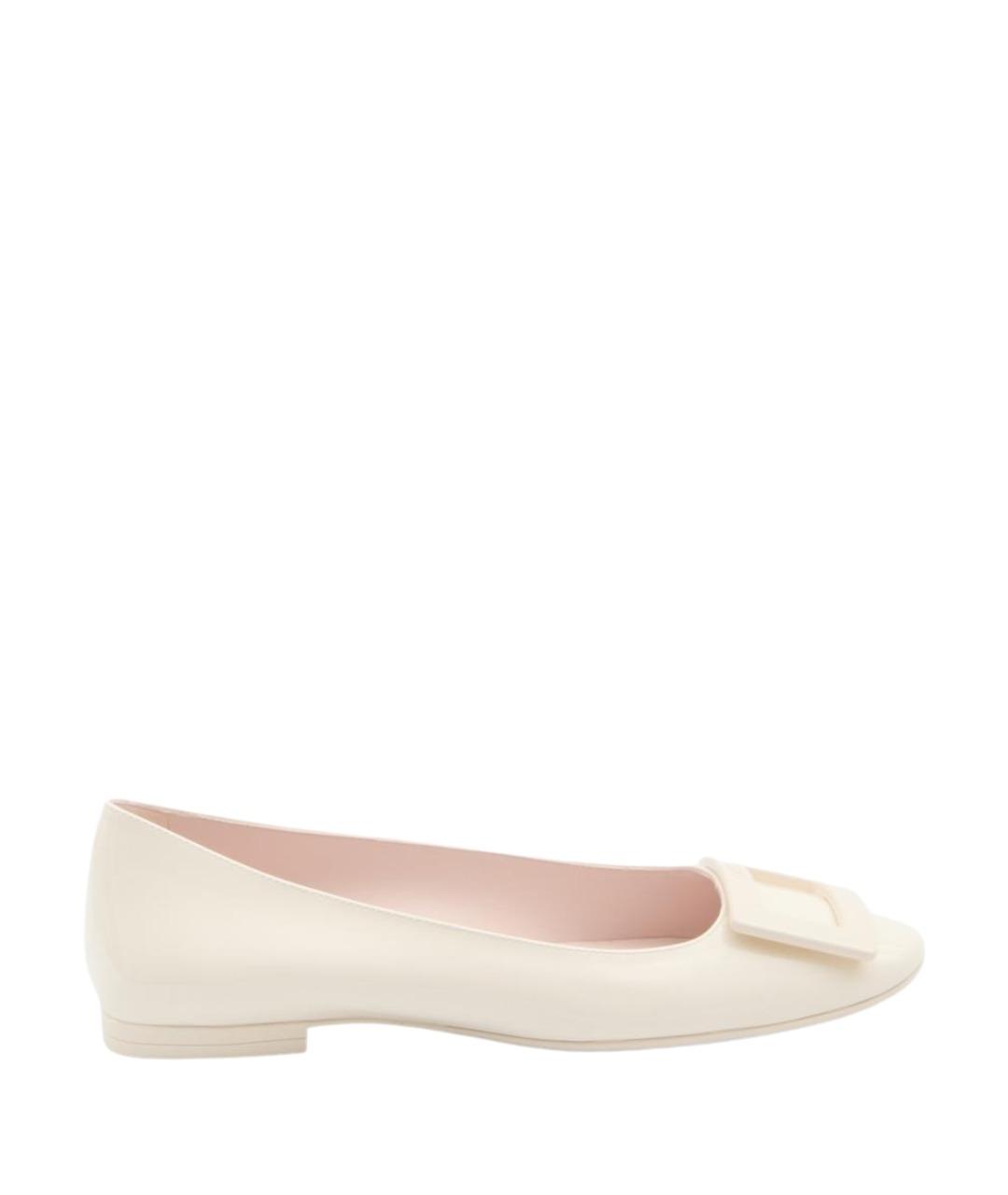 ROGER VIVIER Бежевые кожаные балетки, фото 1