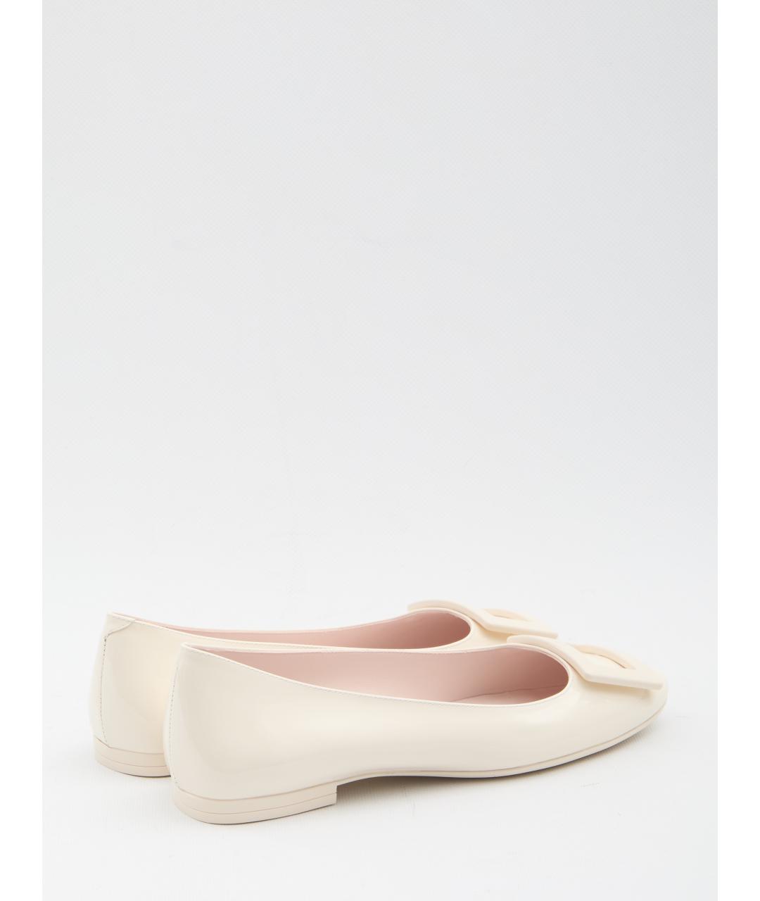 ROGER VIVIER Бежевые кожаные балетки, фото 3
