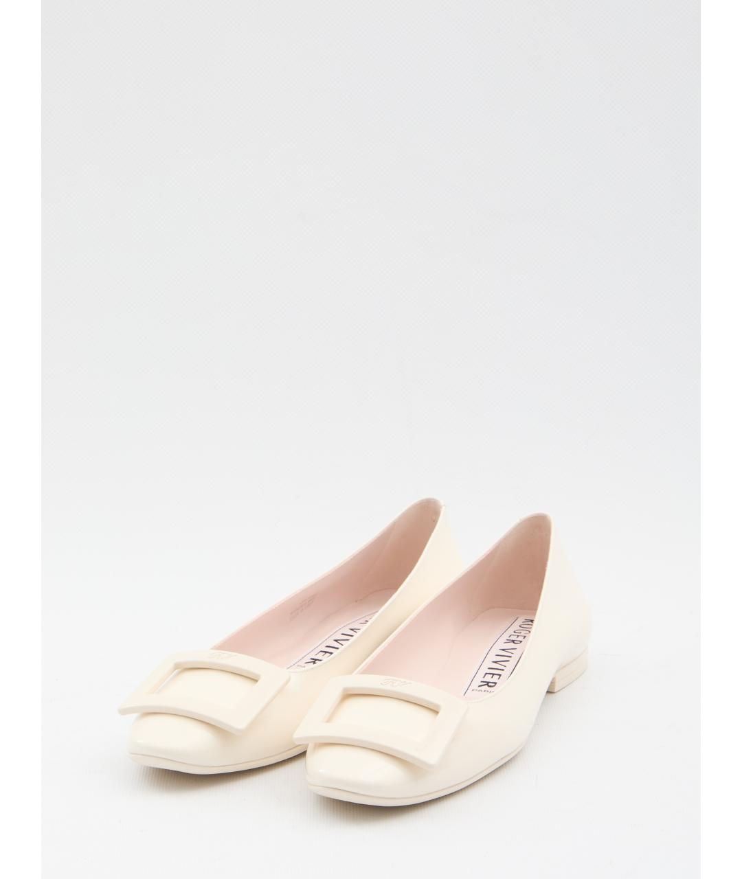 ROGER VIVIER Бежевые кожаные балетки, фото 2