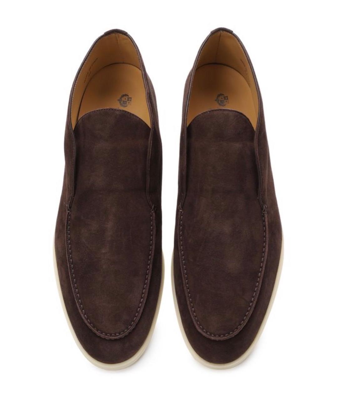 LORO PIANA Коричневые замшевые высокие ботинки, фото 2