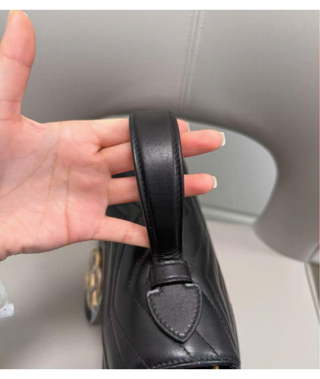 GUCCI Черная кожаная сумка через плечо, фото 4