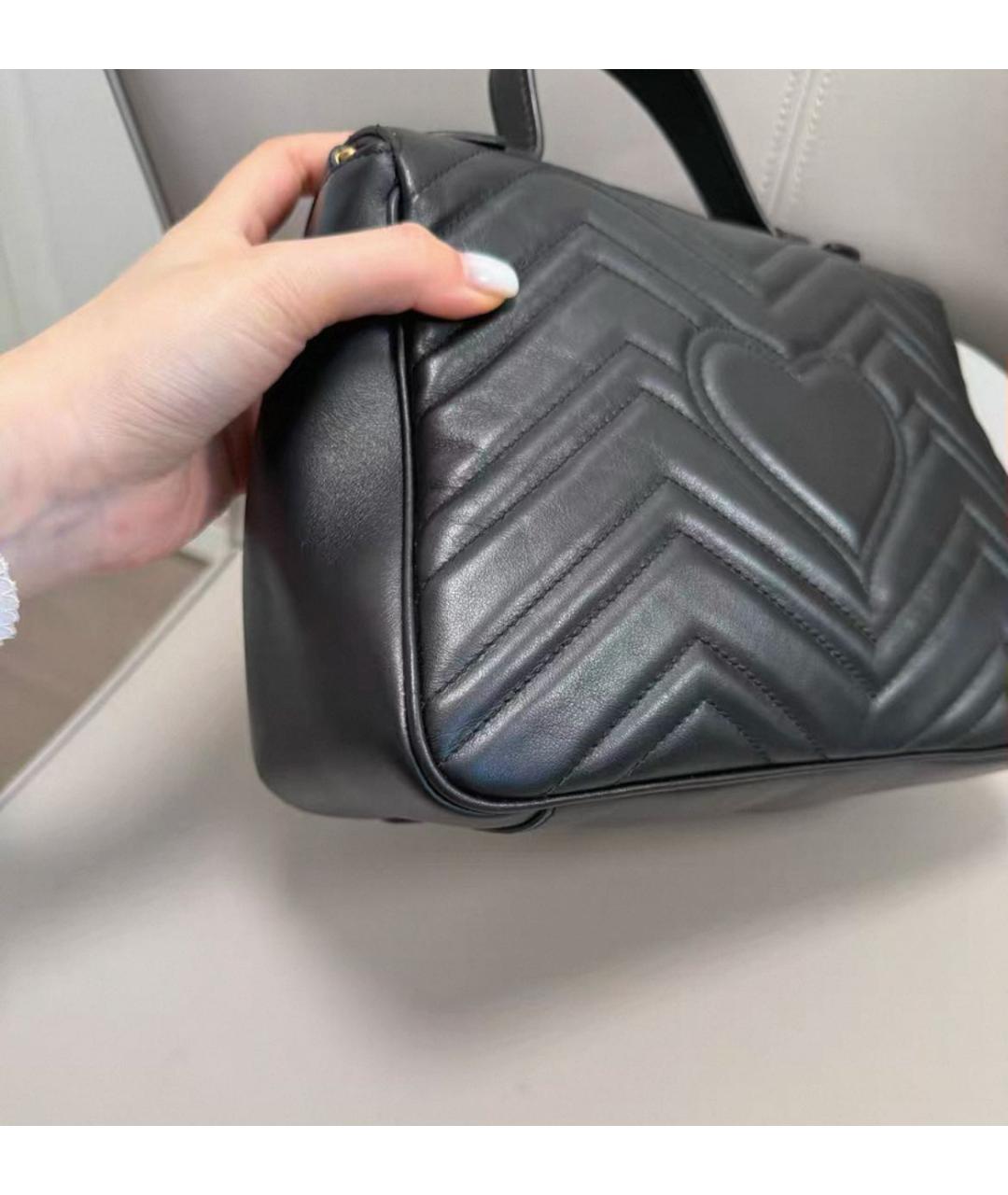 GUCCI Черная кожаная сумка через плечо, фото 6