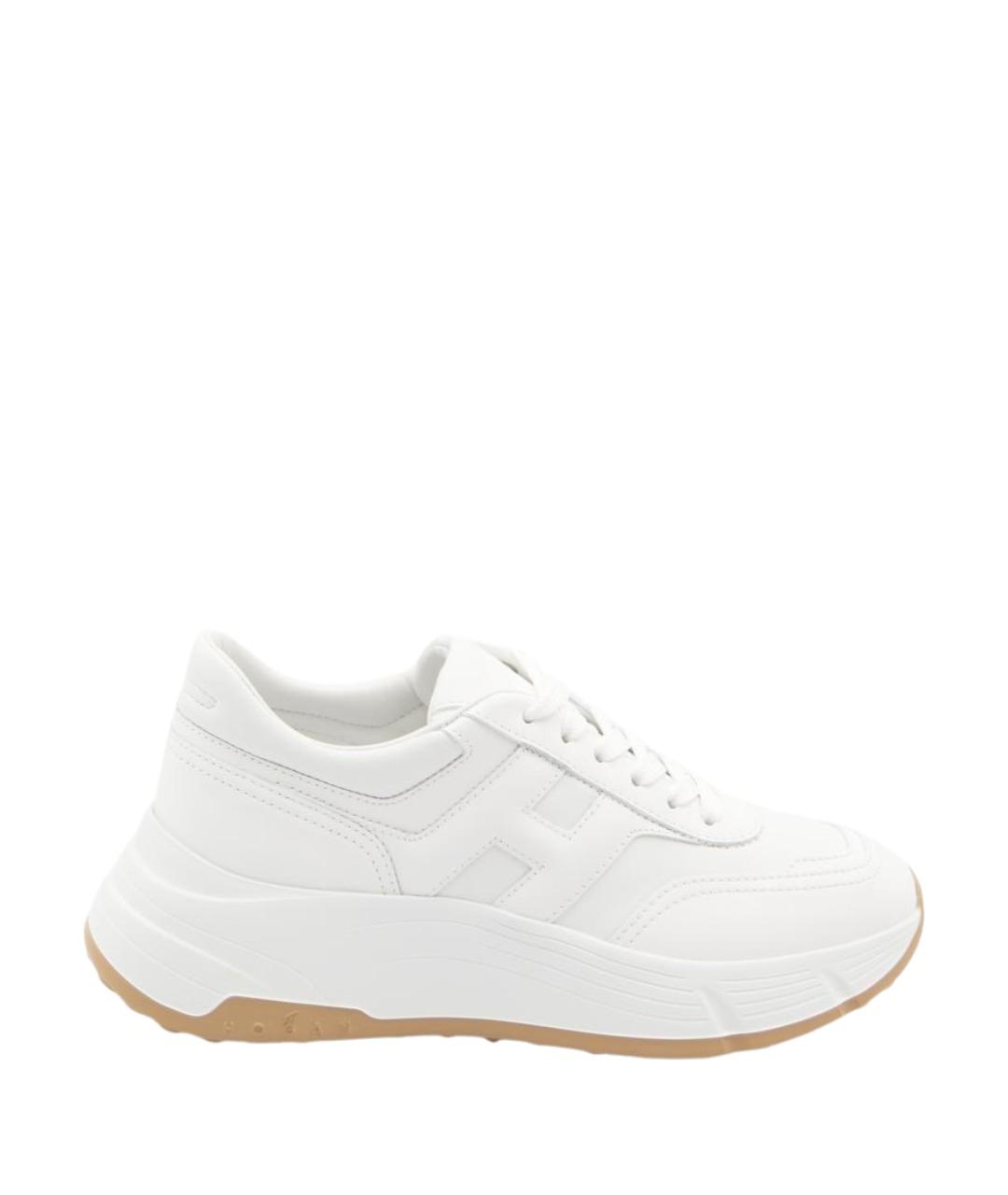 HOGAN Белые кожаные кроссовки, фото 1