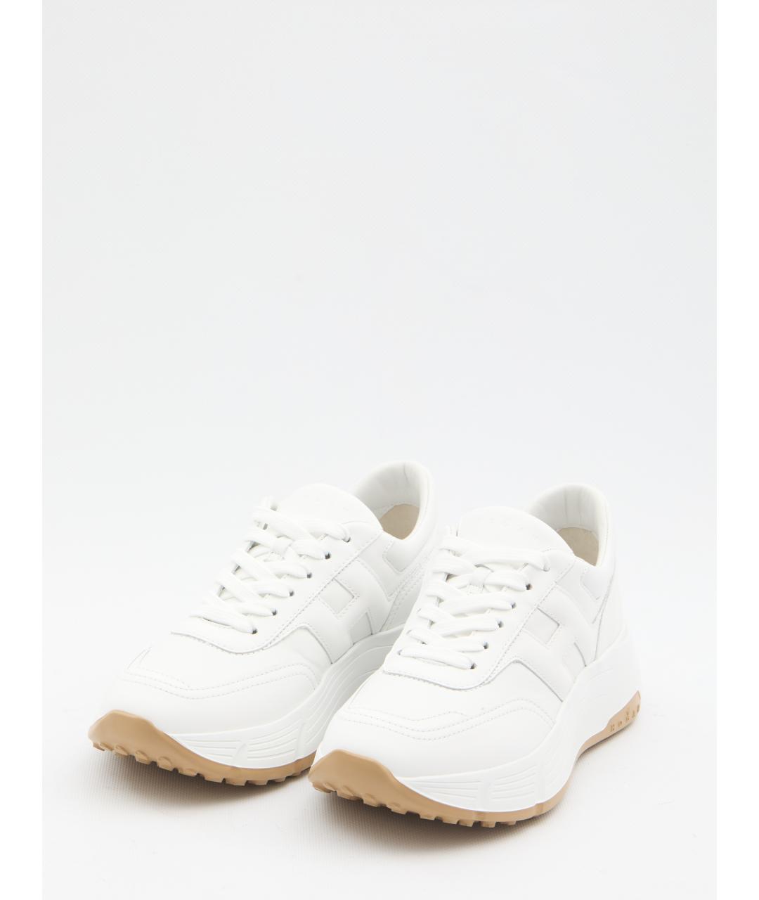 HOGAN Белые кожаные кроссовки, фото 2