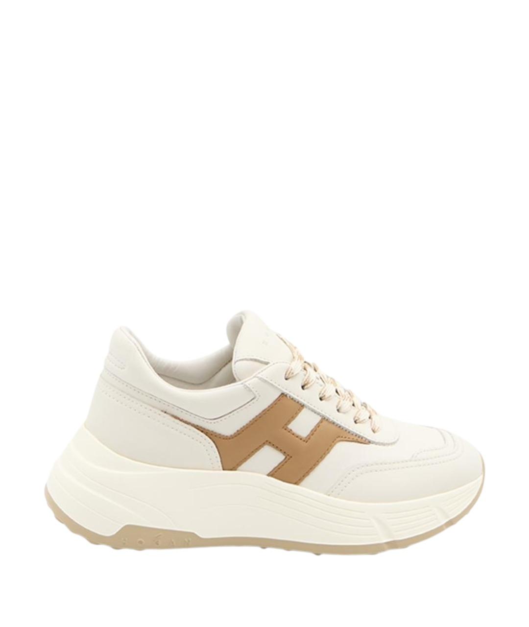 HOGAN Белые кожаные кроссовки, фото 1
