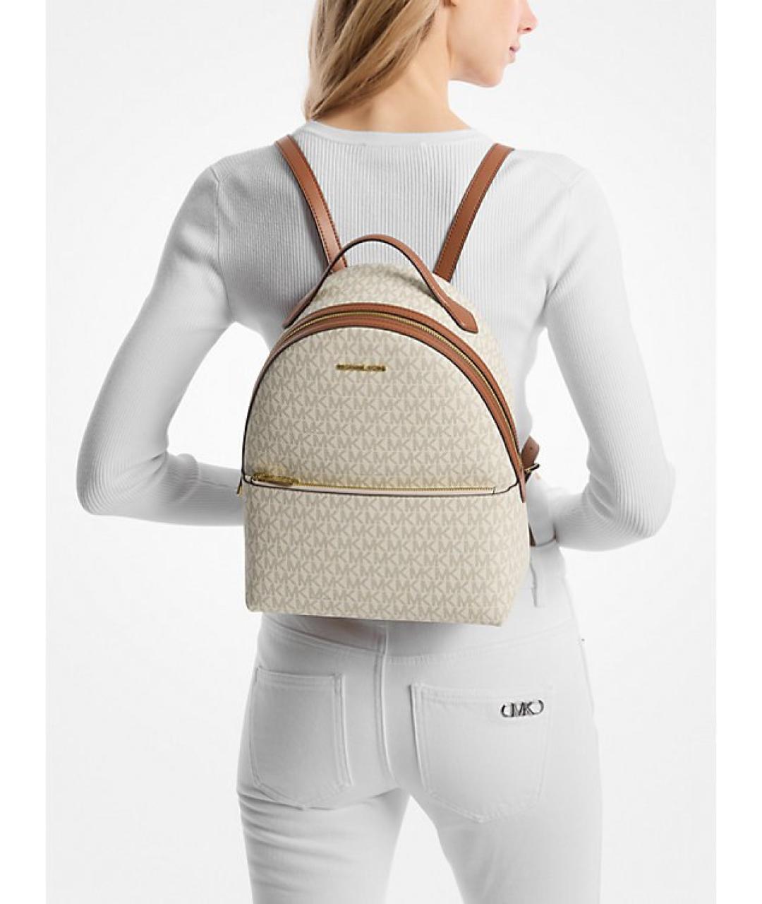 MICHAEL KORS Бежевый рюкзак из искусственной кожи, фото 4