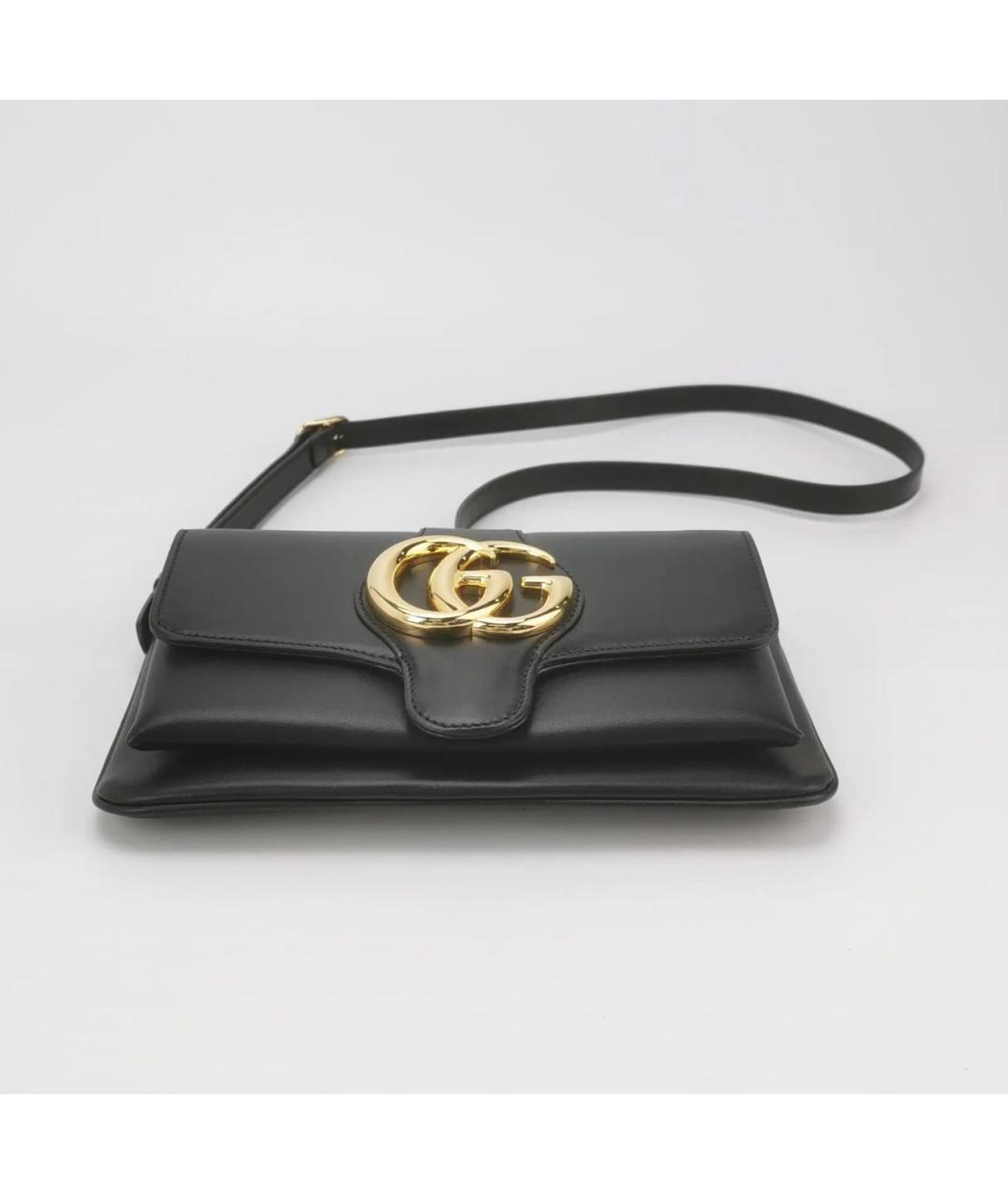 GUCCI Черная кожаная сумка через плечо, фото 6