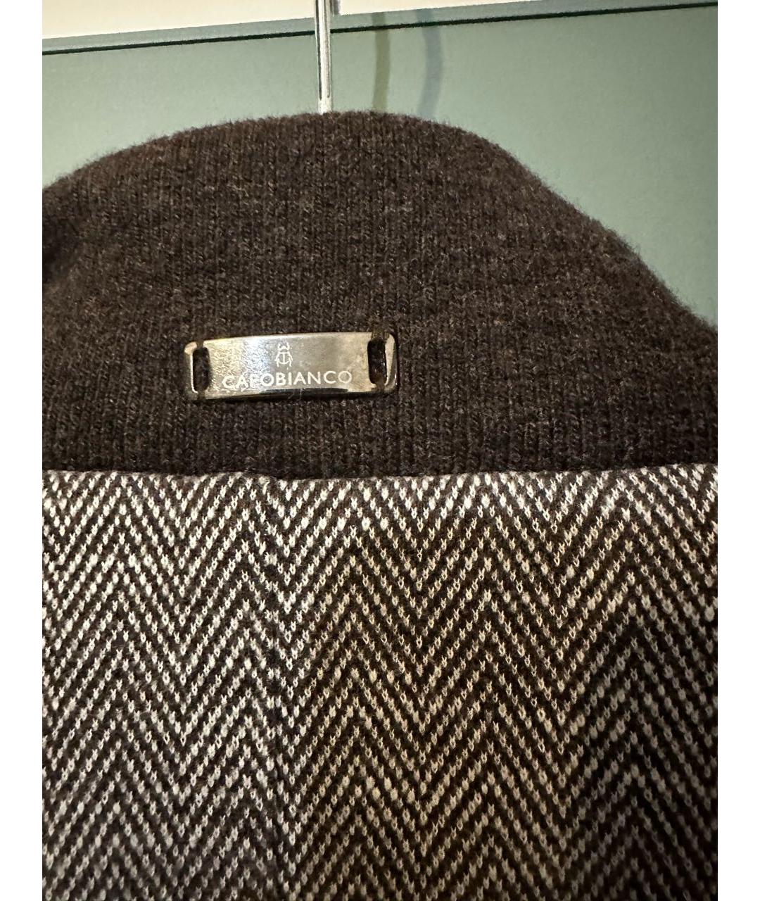 CAPOBIANCO Коричневое шерстяное пальто, фото 3