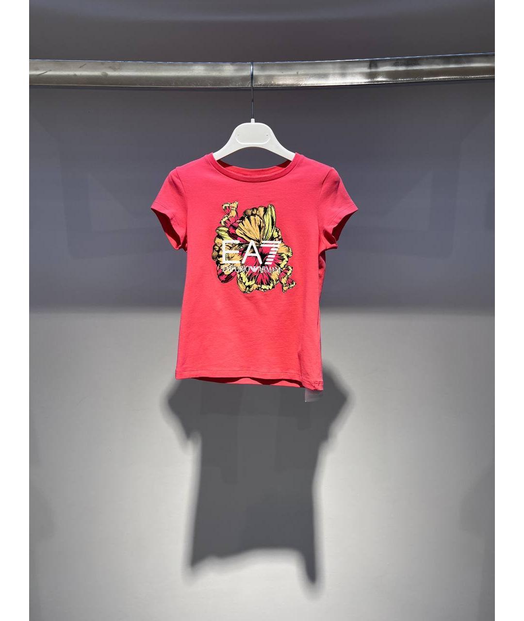 ARMANI JUNIOR Розовый хлопковый детская футболка / топ, фото 4