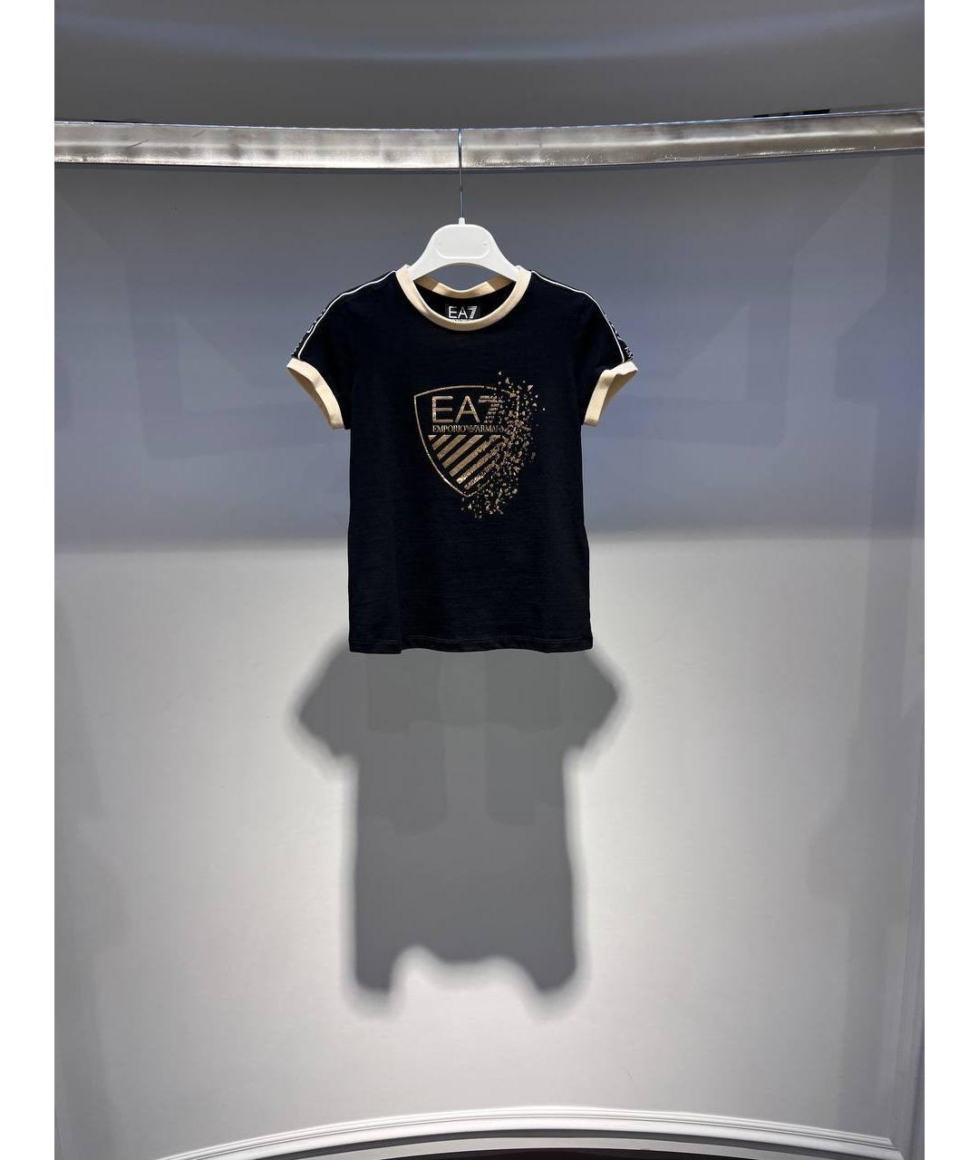 EMPORIO ARMANI Черный хлопковый футболка / топ, фото 4