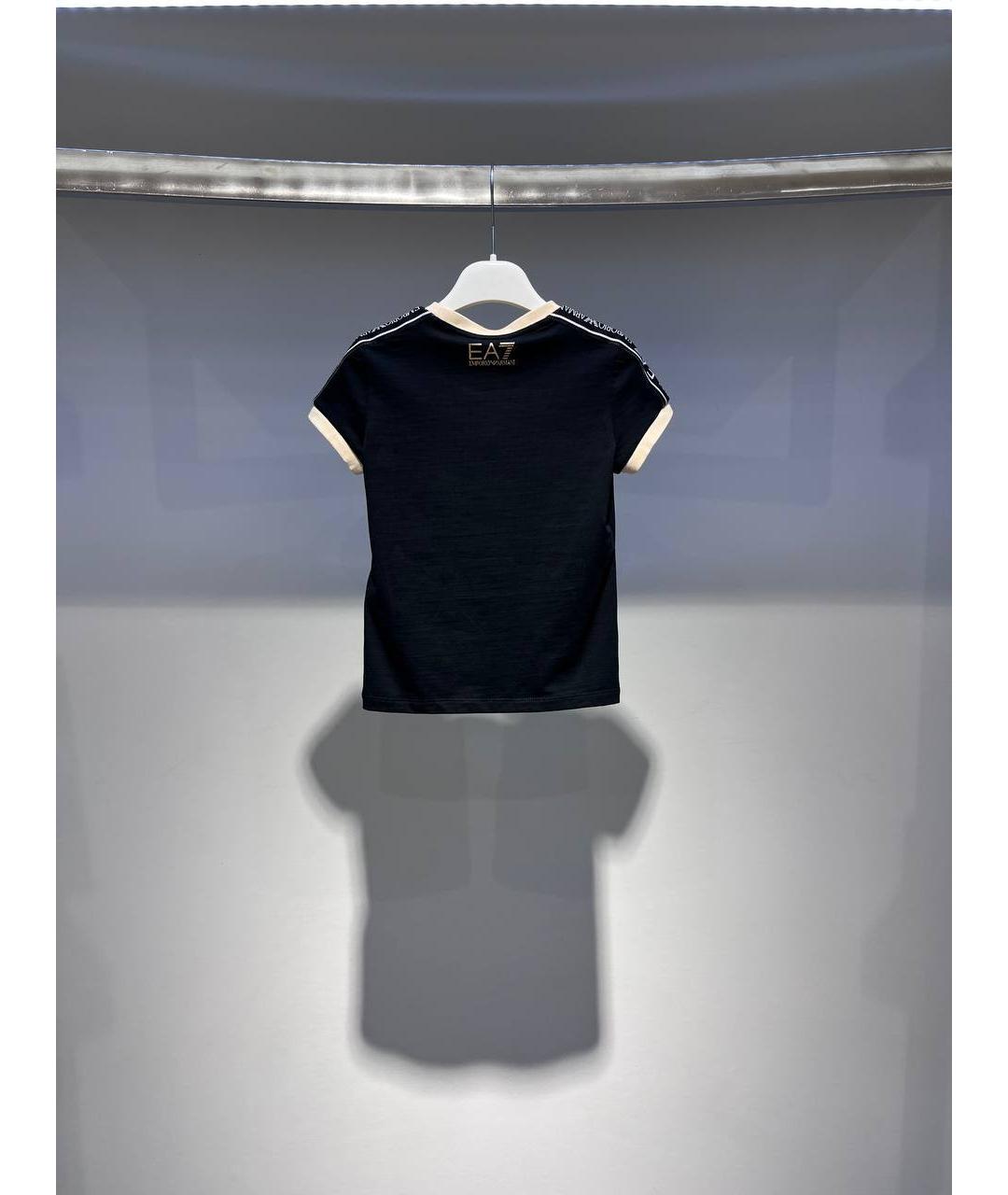 EMPORIO ARMANI Черный хлопковый футболка / топ, фото 3