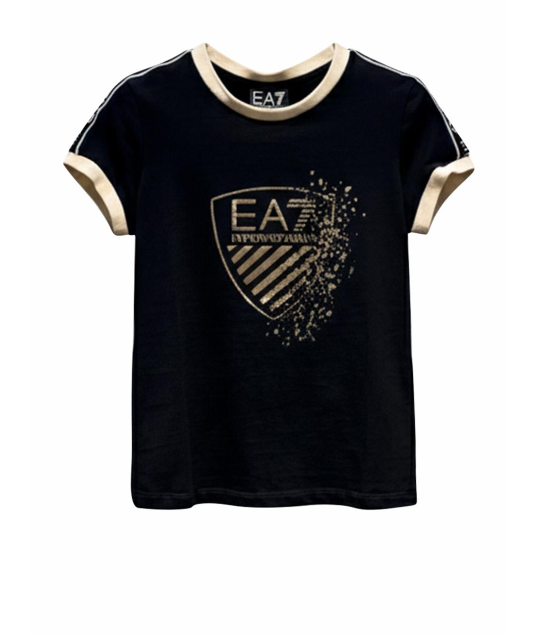 EMPORIO ARMANI Черный хлопковый футболка / топ, фото 1