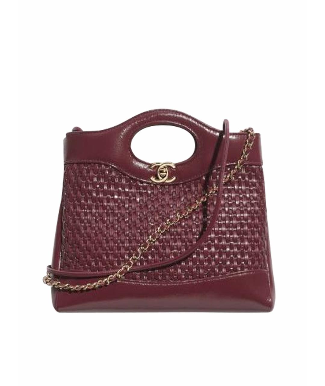 CHANEL Бордовая кожаная сумка с короткими ручками, фото 1