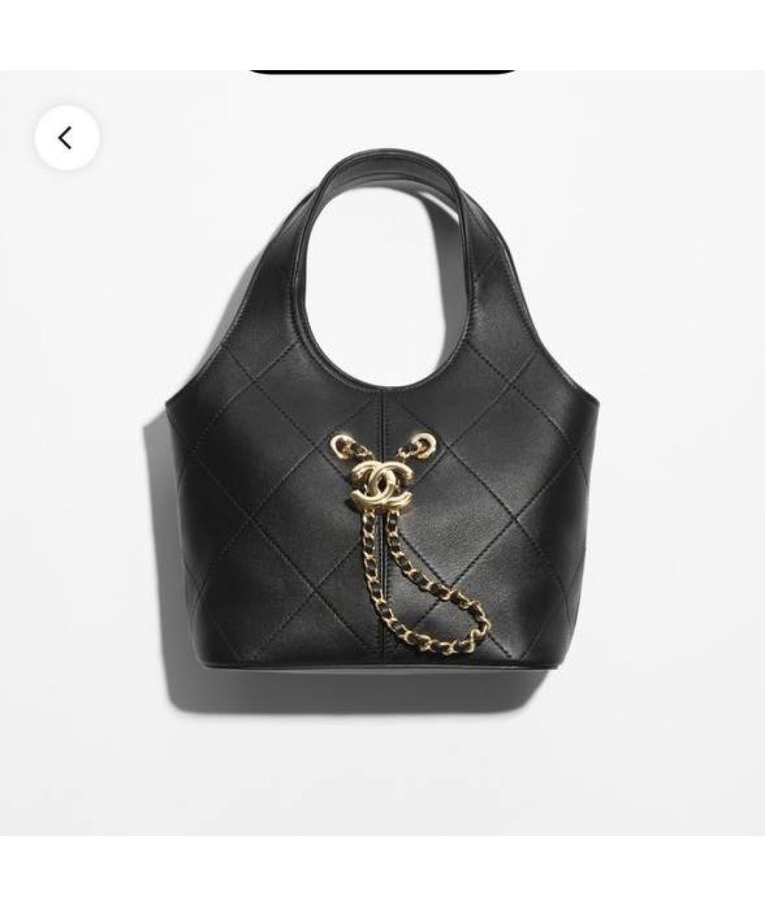 CHANEL Черная кожаная сумка с короткими ручками, фото 3