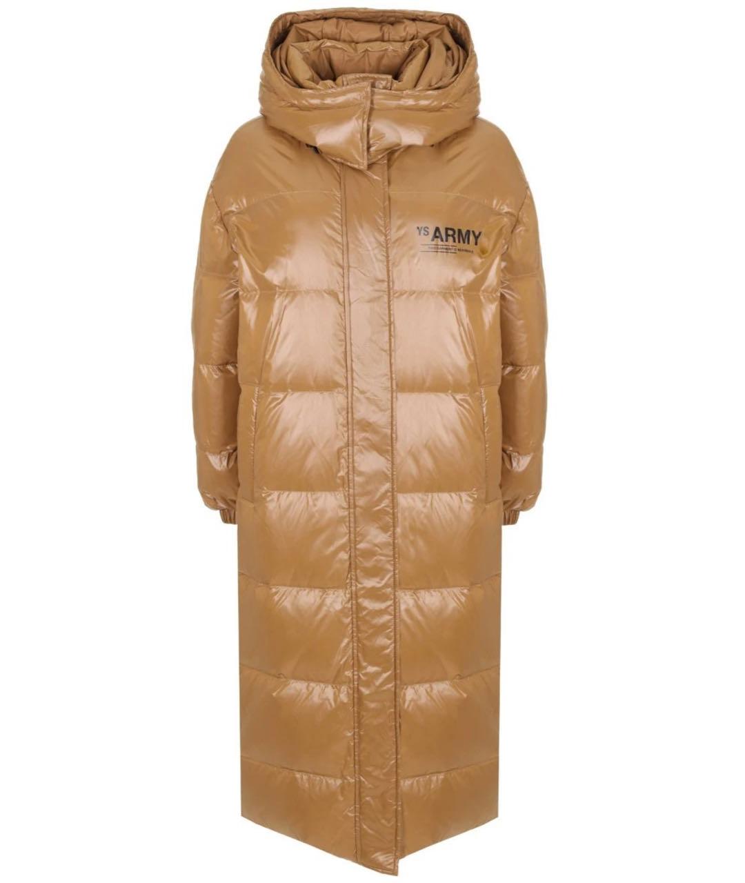 ARMY YVES SALOMON Бежевый полиэстеровый пуховик, фото 1