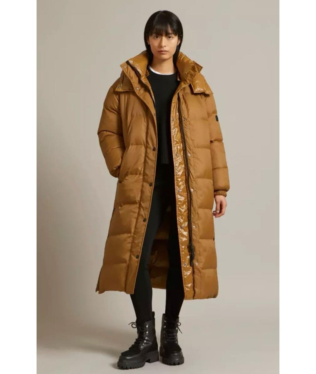 ARMY YVES SALOMON Бежевый полиэстеровый пуховик, фото 6
