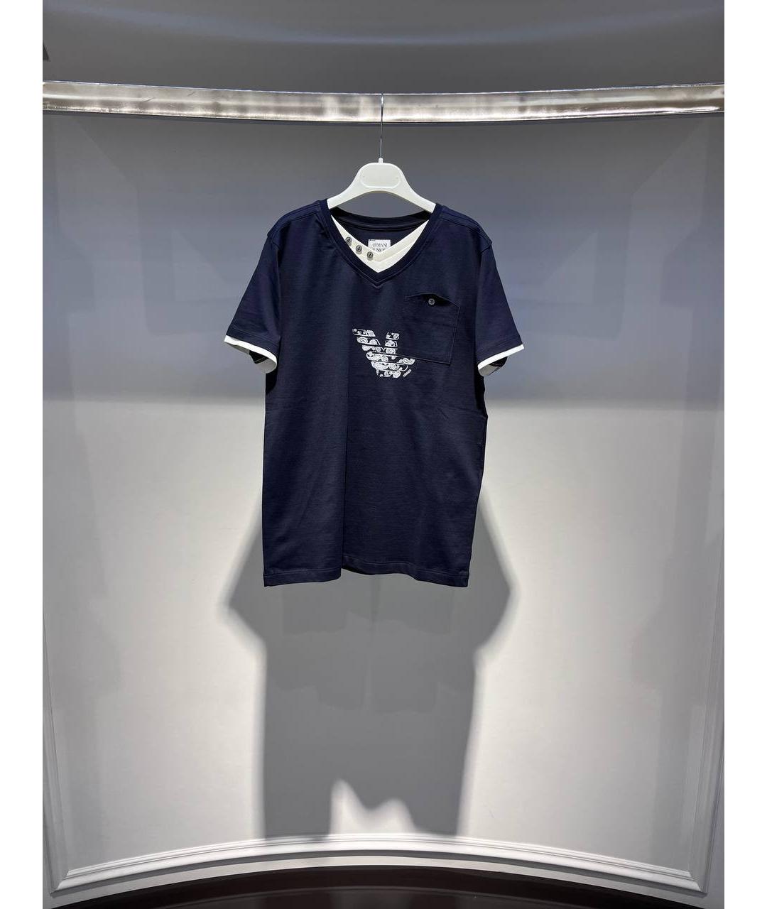 EMPORIO ARMANI Синий хлопковый детская футболка / топ, фото 4