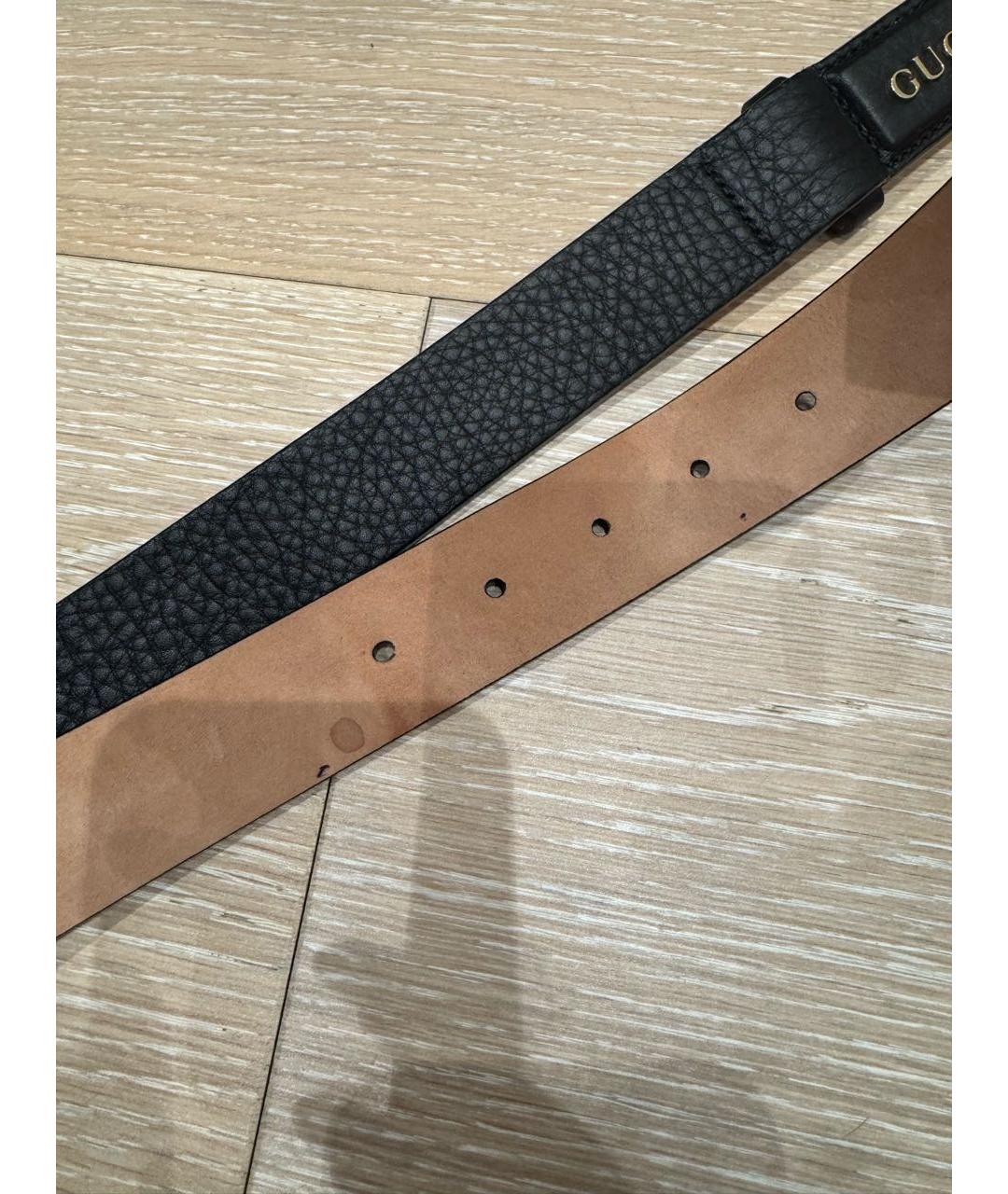 GUCCI Черный кожаный ремень, фото 4