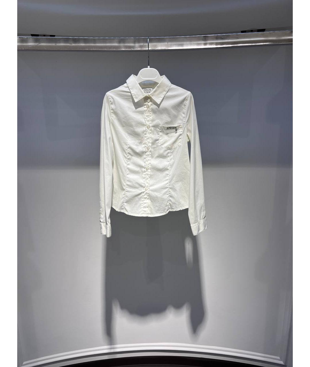 ARMANI JUNIOR Белая хлопковая детская рубашка, фото 4