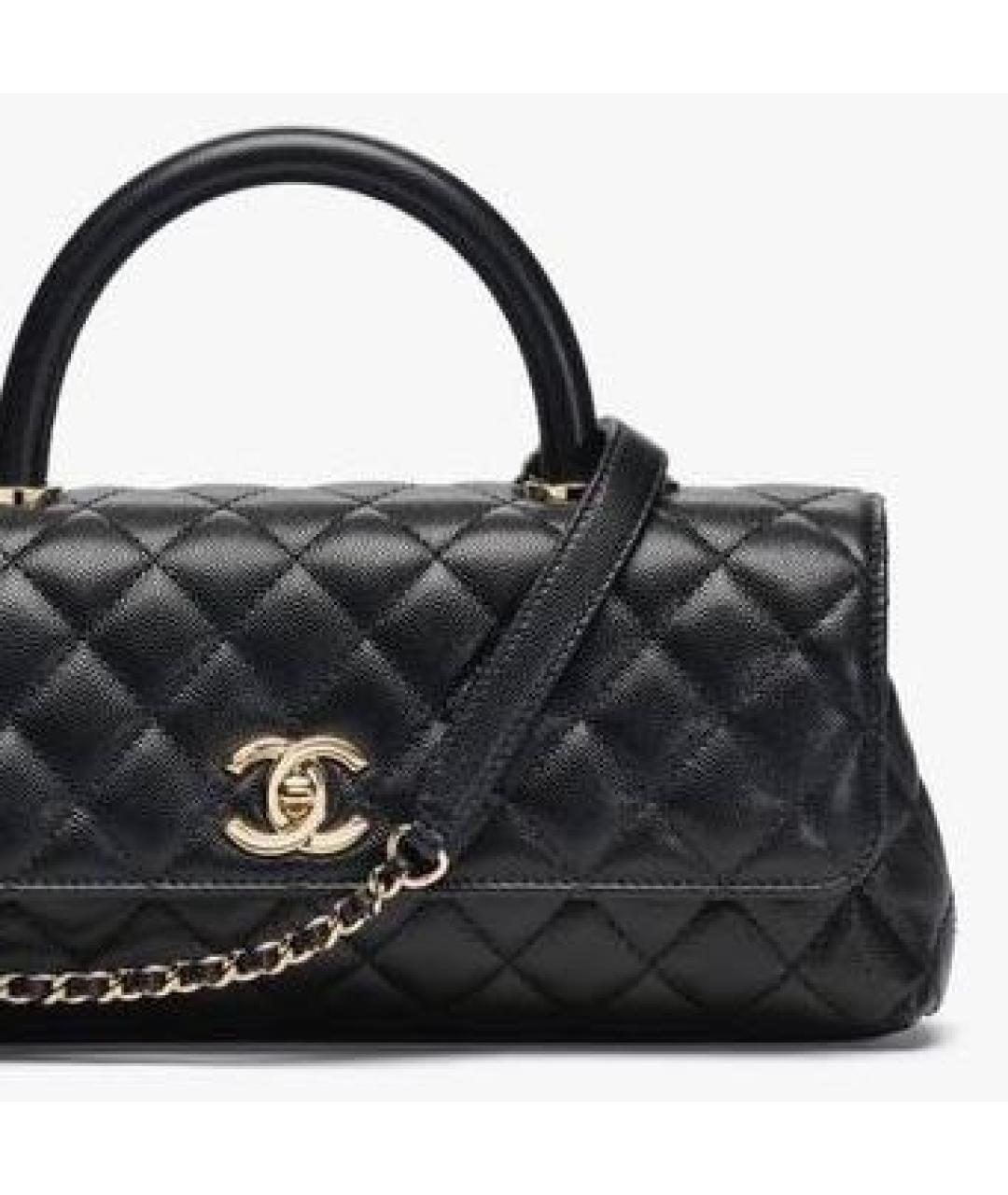 CHANEL Черная кожаная сумка через плечо, фото 2