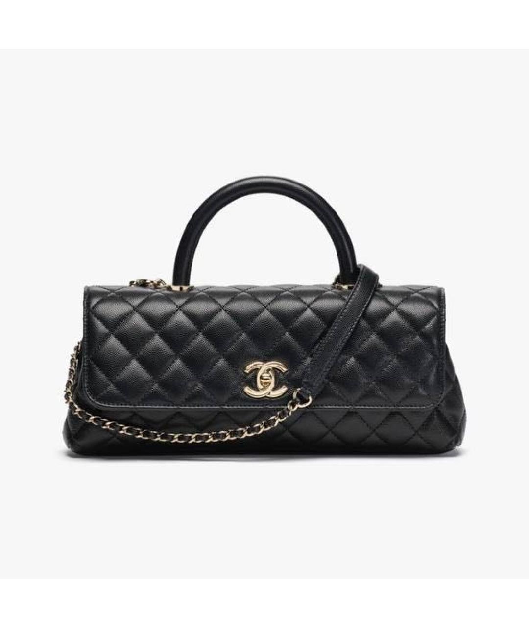 CHANEL Черная кожаная сумка через плечо, фото 3