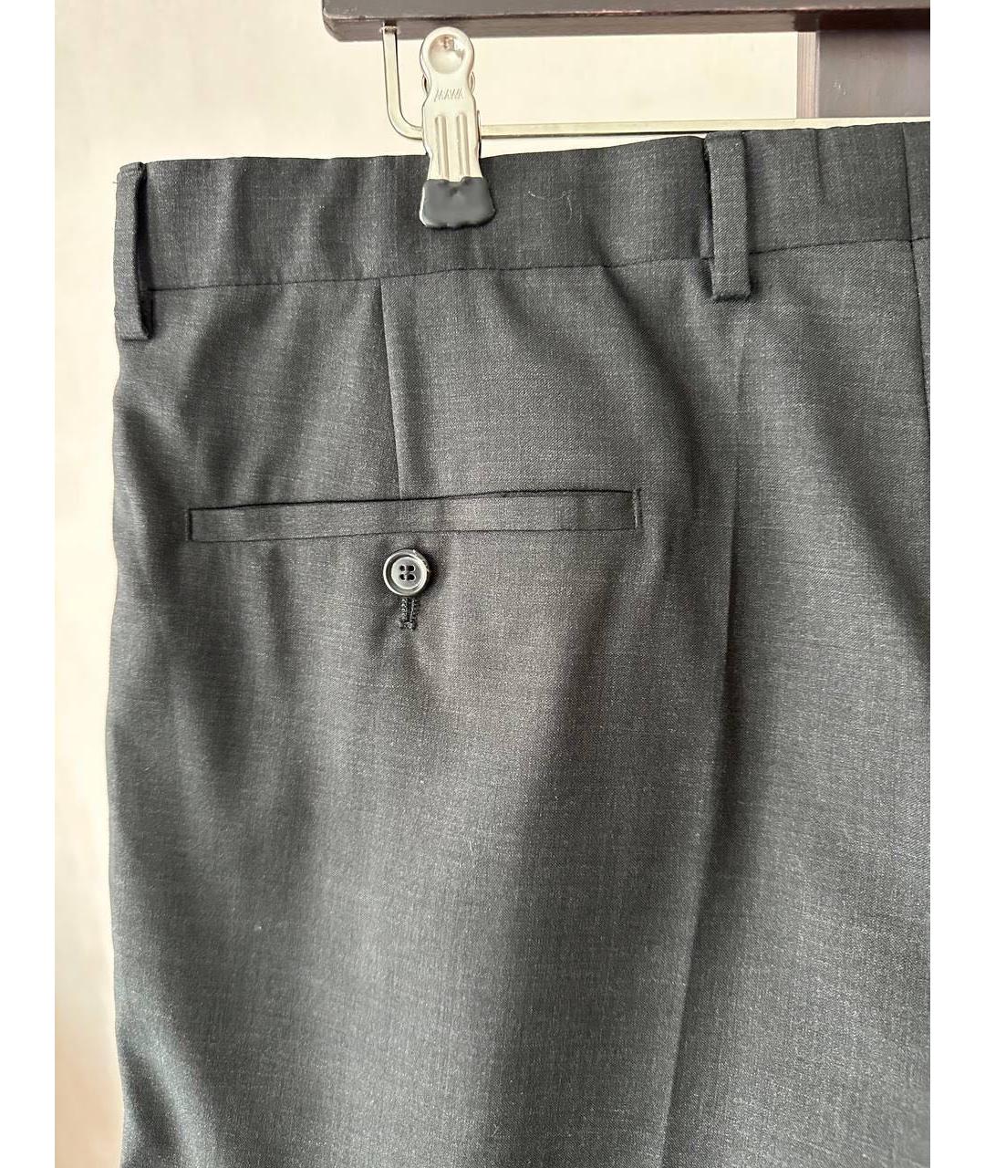 HUGO BOSS Серые шерстяные классические брюки, фото 3