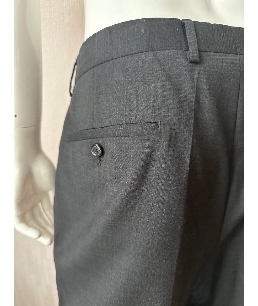 HUGO BOSS Серые шерстяные классические брюки, фото 6