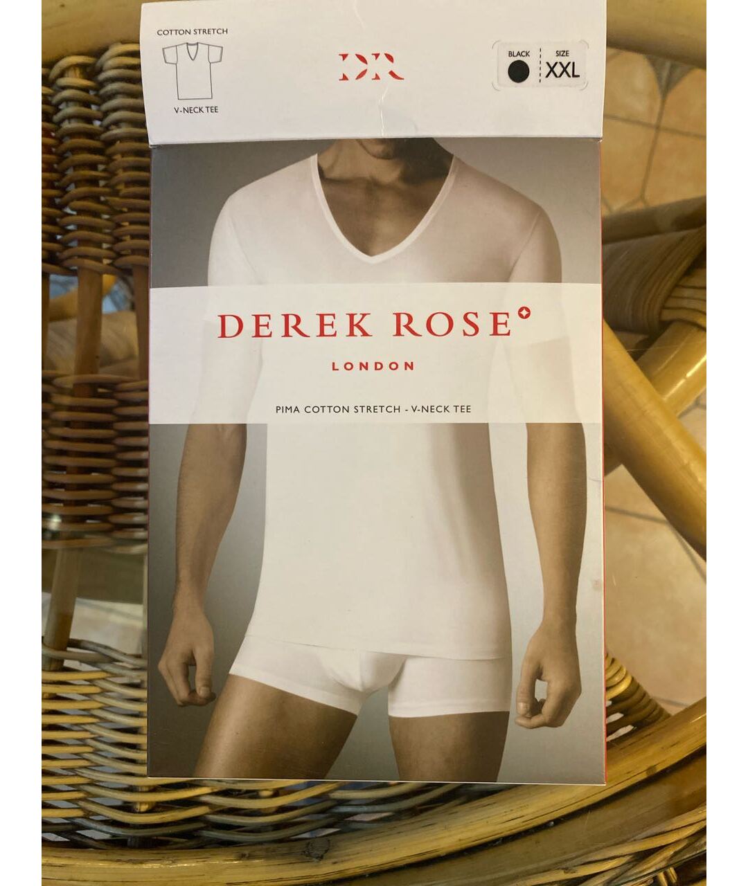 DEREK ROSE Черная хлопко-эластановая футболка, фото 5