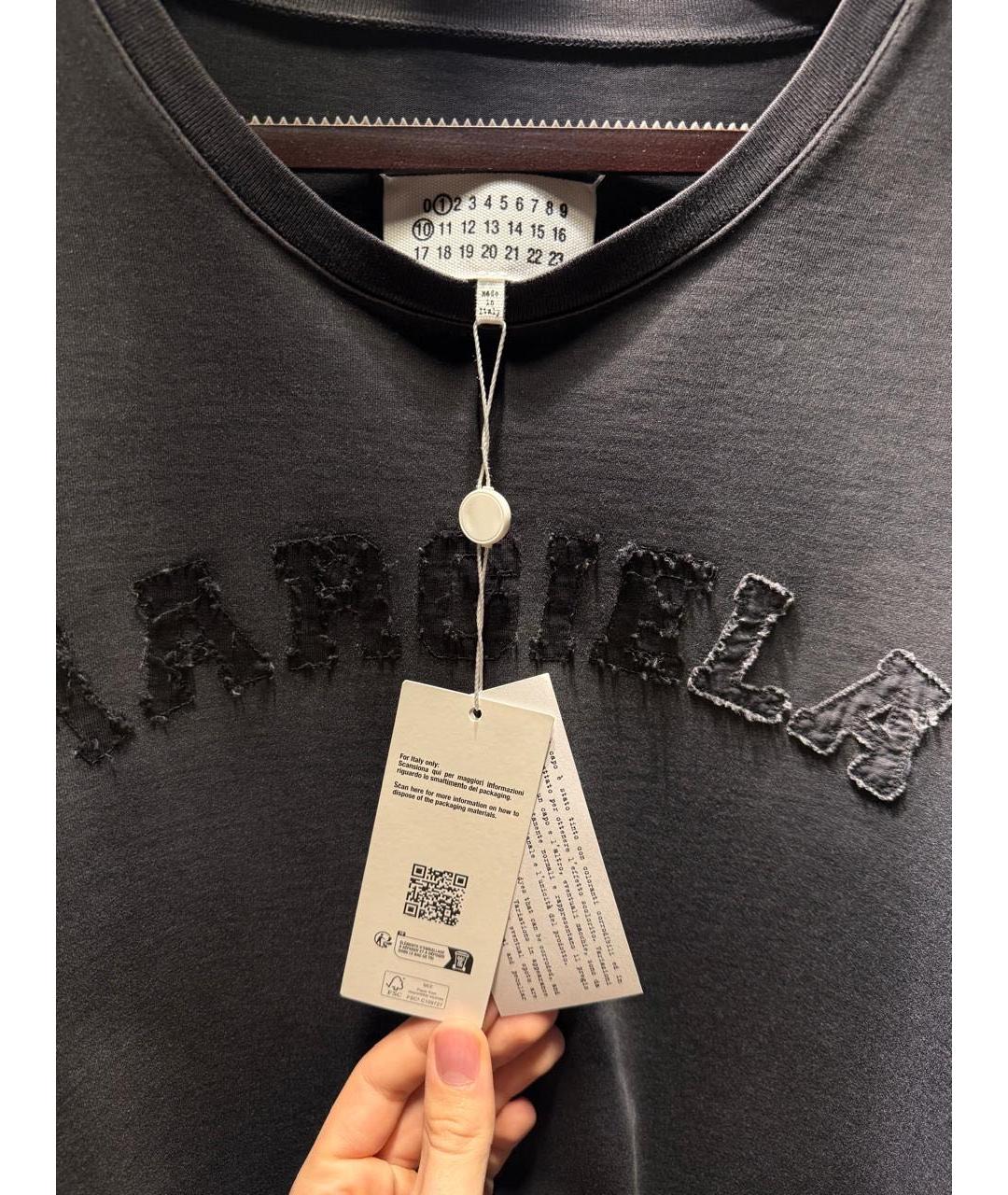 MAISON MARGIELA Серая хлопковая футболка, фото 3