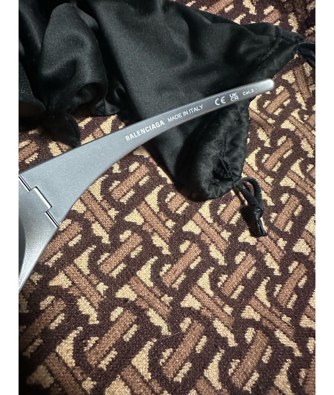 BALENCIAGA Серебряные пластиковые солнцезащитные очки, фото 5