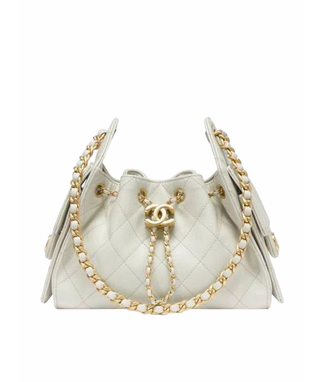 CHANEL Белая кожаная сумка через плечо, фото 1