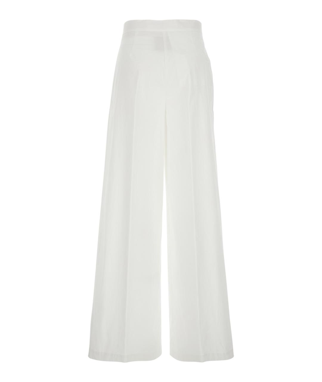 SEMICOUTURE Белые хлопковые прямые брюки, фото 2