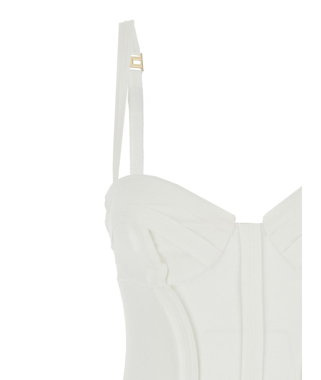 ELISABETTA FRANCHI Белое полиэстеровое повседневное платье, фото 3