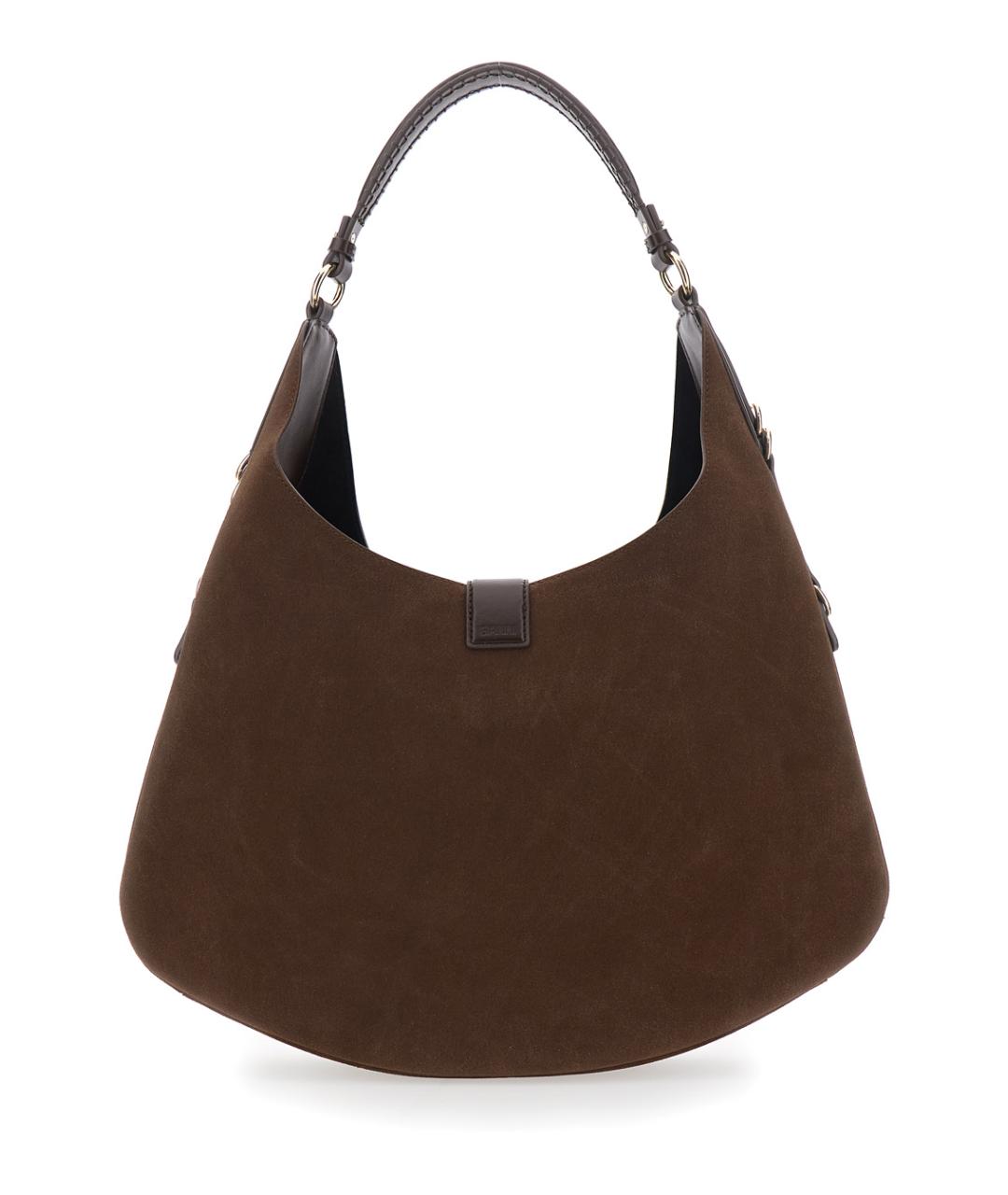 GANNI Коричневая кожаная сумка через плечо, фото 2