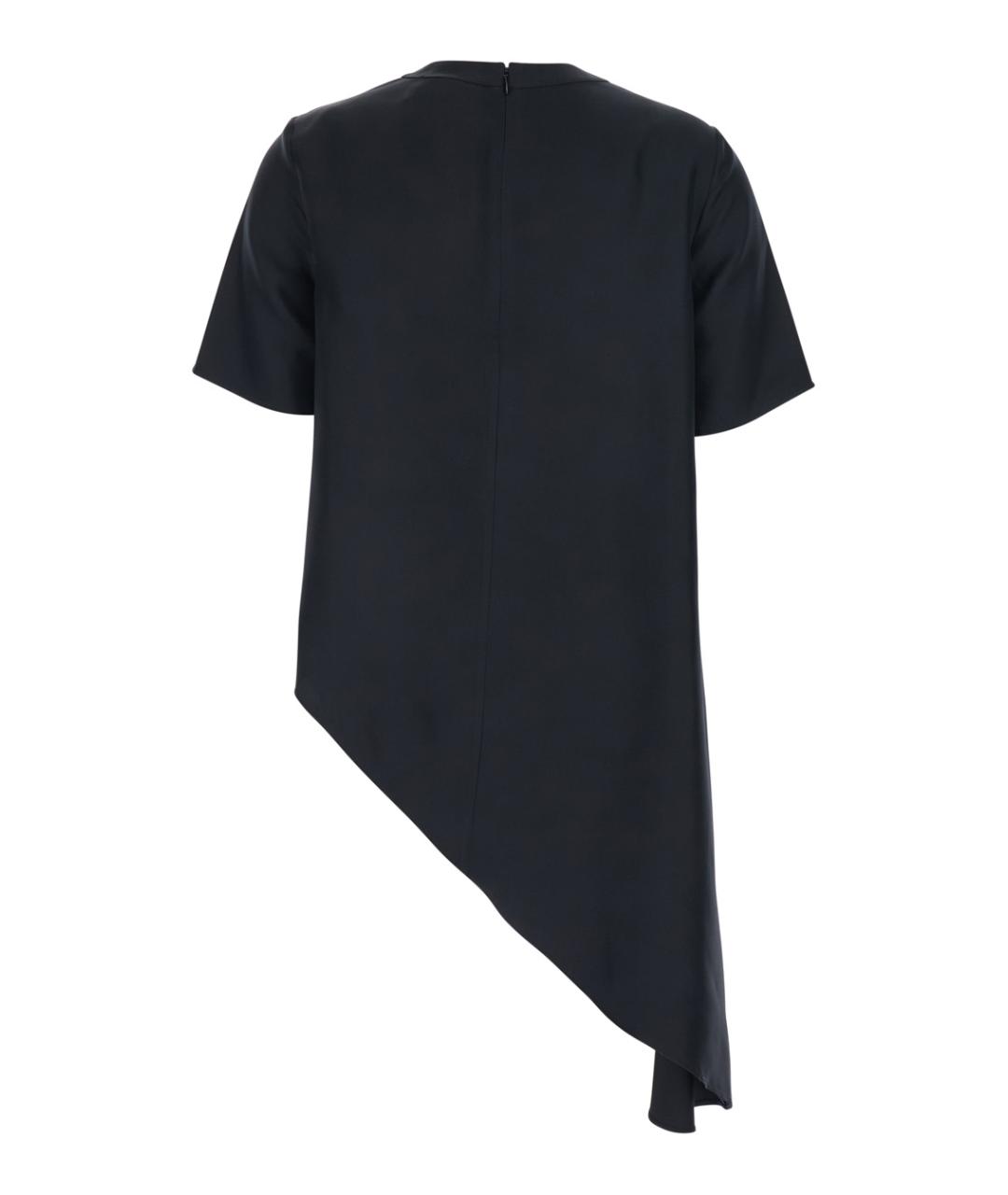 LOULOU STUDIO Черная шелковая футболка, фото 2