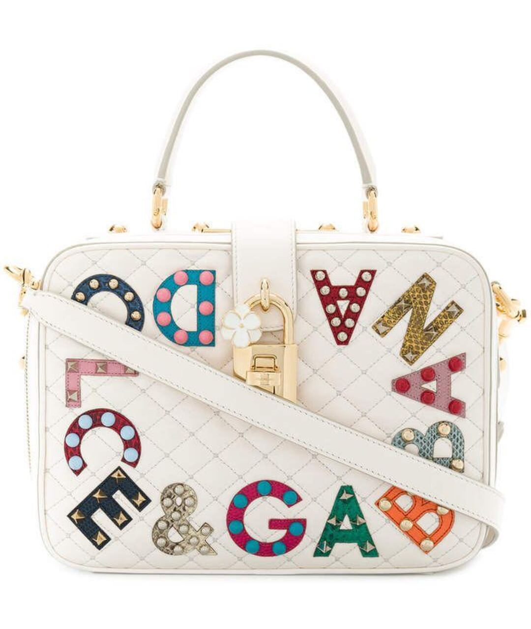 DOLCE&GABBANA Белая кожаная сумка тоут, фото 1