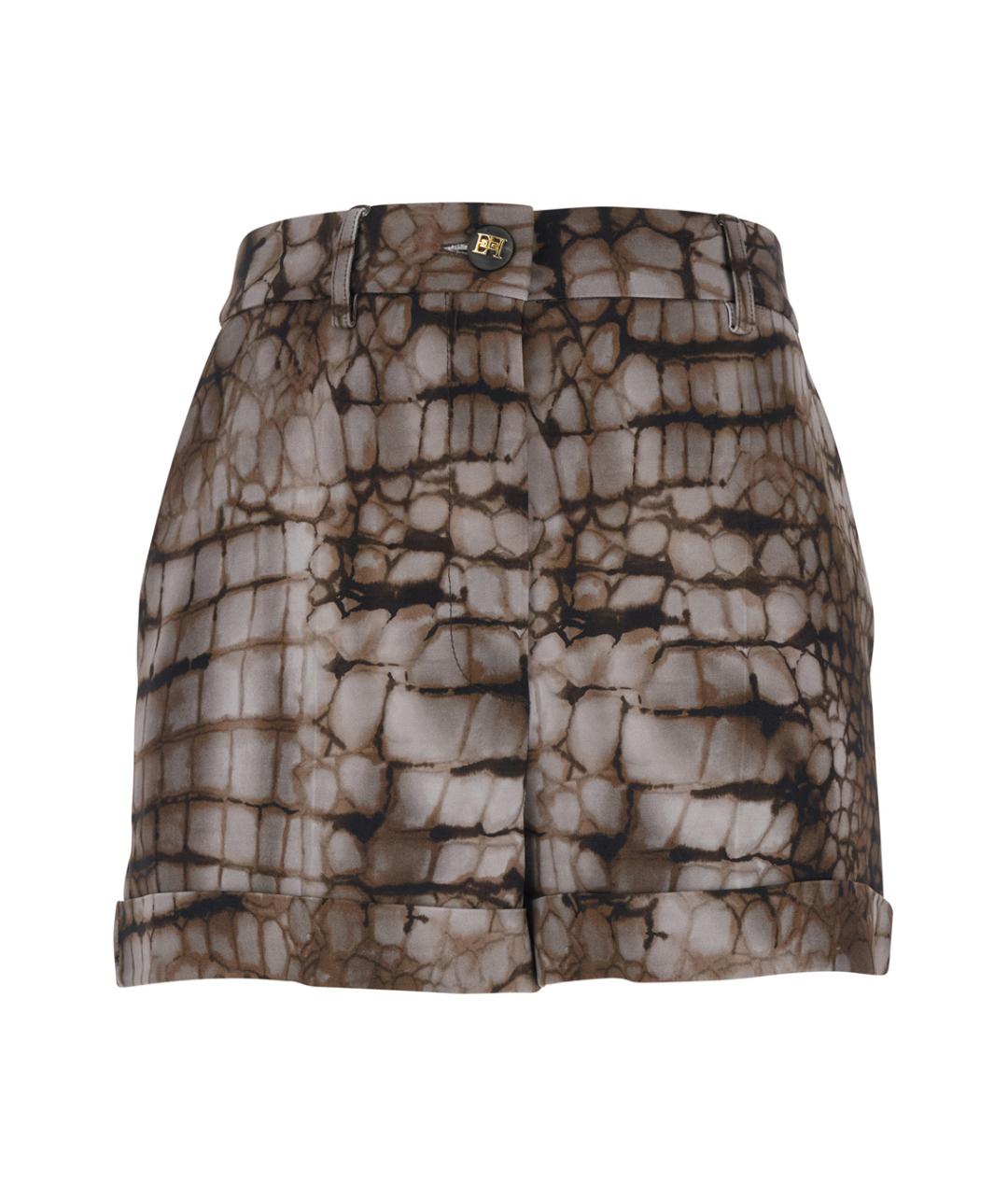 ELISABETTA FRANCHI Коричневые вискозные шорты, фото 1