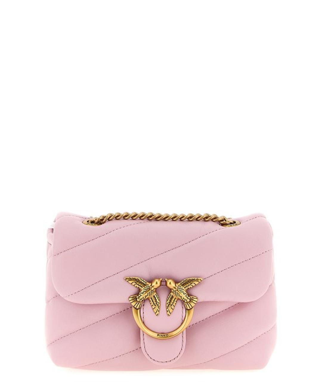 PINKO Розовая кожаная сумка через плечо, фото 1